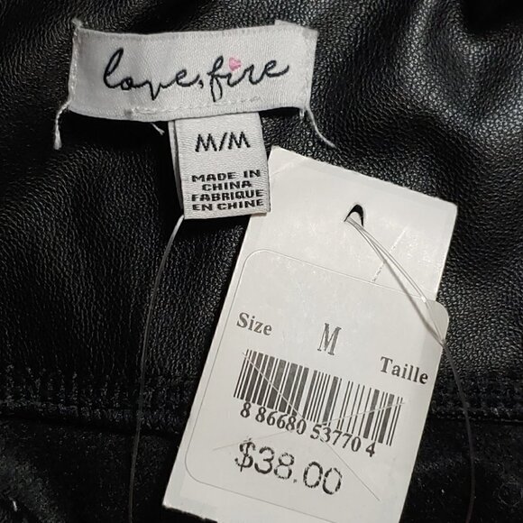 NWT LOVE FIRE Girl's black faux leather leggings - Picture 9 of 12